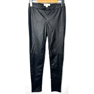 MICHAEL Michael Kors Womens Faux Leather Leggings Stretch Pants Black Size 2